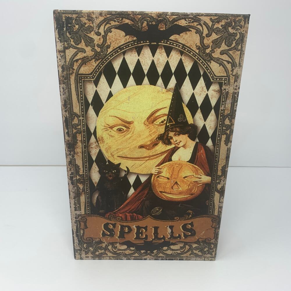 NWOT Halloween SPELLS spell book spellbook tabletop decor vintage look